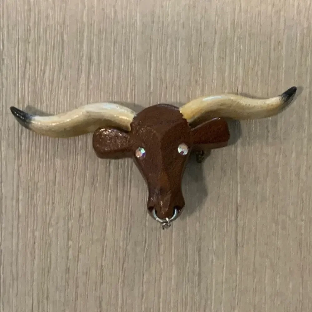 Vintage Bull Brooch